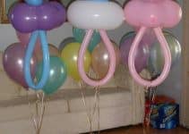 imagenes de adornos con globos para baby shower y bautizos