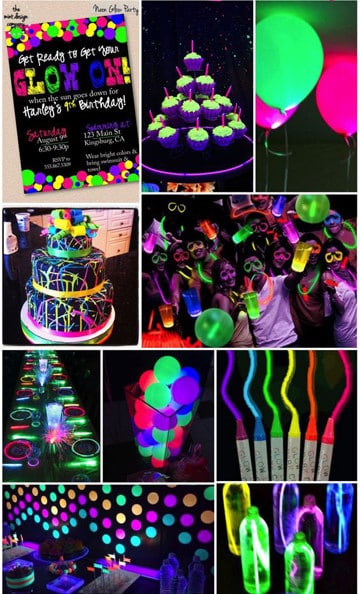 fiestas de 15 años tematicas neon
