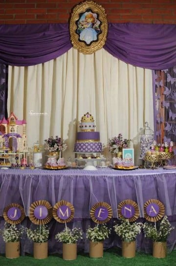 mesas decoradas de princesa sofia cumpleanos