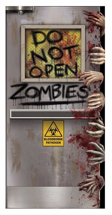puertas decoradas de halloween zombies