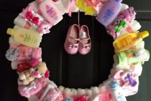 decoracion con pañales para baby shower economicos