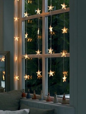 decoracion de ventanas navideñas con luces