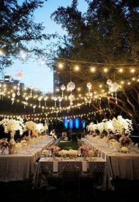 bodas en jardin de noche ideas