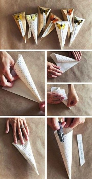 como hacer conos de papel paso a paso