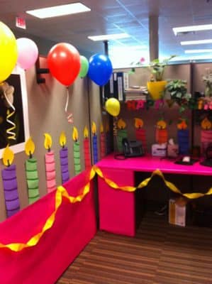 decoracion de oficina para cumpleaños para mujer