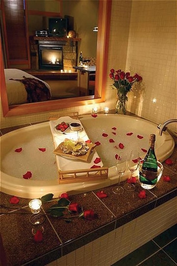decoracion para noche romantica baño