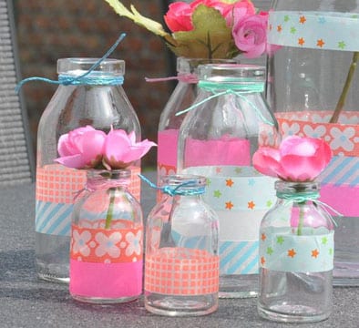 frascos decorados para cumpleaños para las mesas