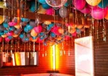 decoracion y arreglos de salon con globos en imagenes