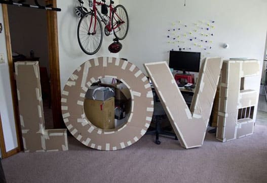 como hacer letras gigantes para boda