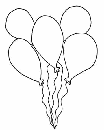 dibujos de globos para colorear cumpleaños
