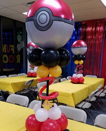 cumpleaños tematico pokemon globos