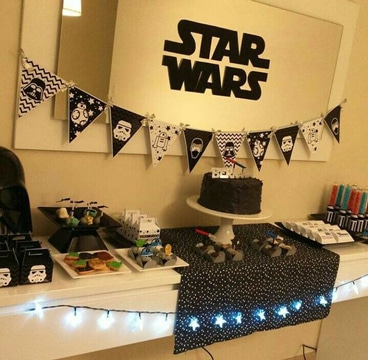 fiesta de star wars para niños decoracion