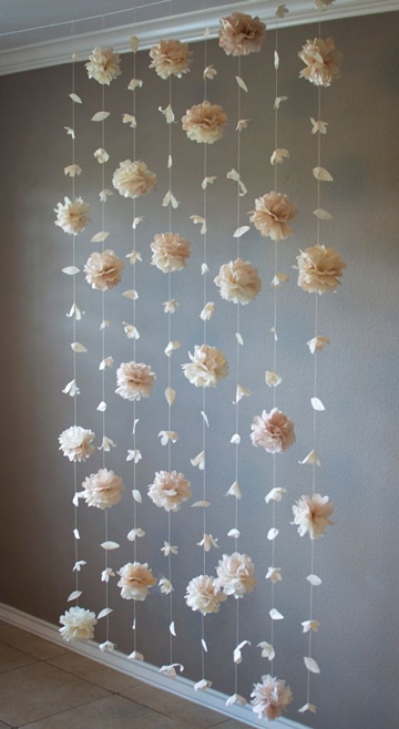 flores de papel china colgantes cortina facil