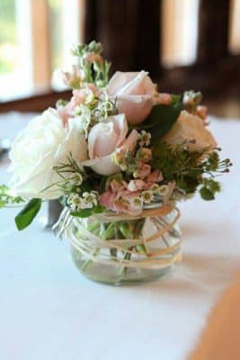 adornos de mesa para boda con rosas
