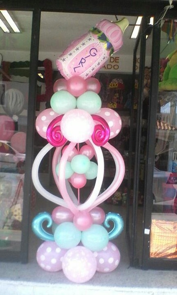 figuras de globos para baby shower de niña