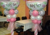 adornos en figuras de globos para baby shower