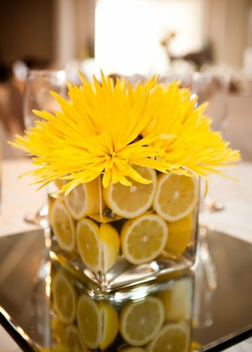 centros de mesa con limones pequeño