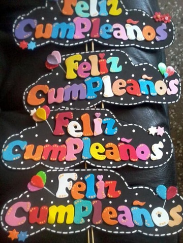letras para carteles de cumpleaños de colores