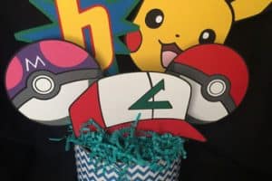 centros de mesa de pikachu para niños