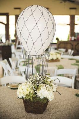 decoracion de globos para matrimonio en mesa