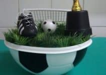 sencillos y originales centro de mesa de pelota de futbol