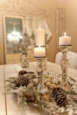centros de mesa con candelabros para navidad