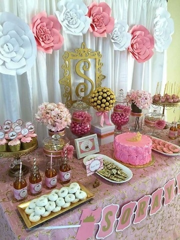 mesa de dulces para quince años tema princesa
