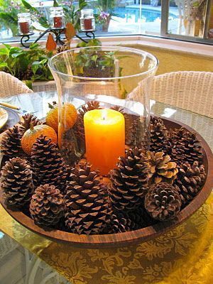 arreglos de mesa con velas para navidad