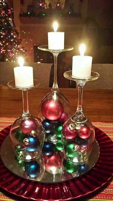 centros de mesa con candelabros para navidad