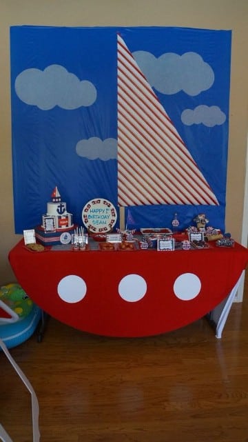 decoracion de cumpleaños de marinero para niños