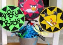 originales y sencillos centro de mesa angry birds