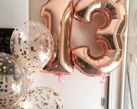 globos con numeros para cumpleaños 13