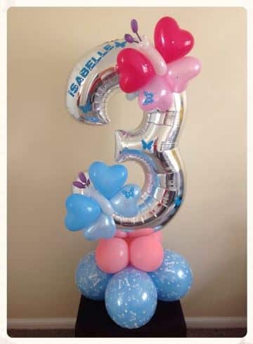 globos con numeros para cumpleaños 3