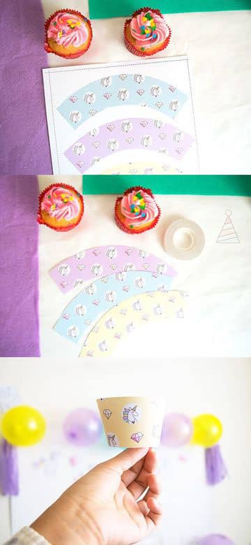 cartulinas decoradas para cumpleaños y cupcake
