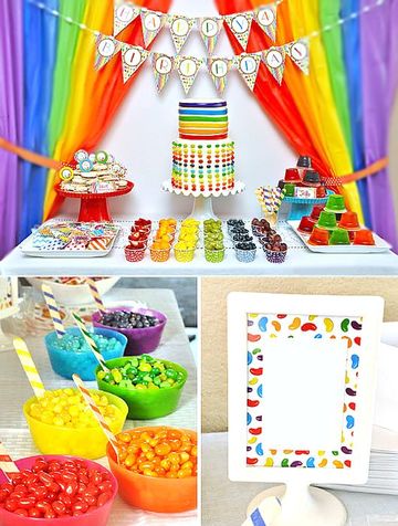 decoracion de colores para cumpleaños jelly bean