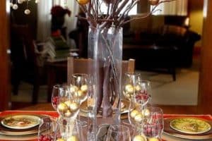 elegantes adornos para mesa de comedor de vidrio