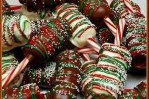 masmelos bañados en chocolate para navidad