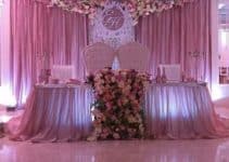 arreglos de altares con telas para bodas y celebraciones