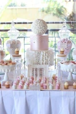 mesas de dulces para bodas elegantes de dia