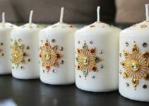 como decorar velas artesanales con colores y varios adornos