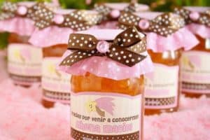 frascos decorados para baby shower mermelada