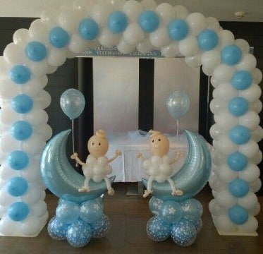 arco de globos para baby shower niño
