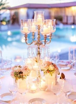 candelabros para centros de mesa de bodas