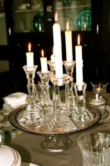 candelabros para centros de mesa de cristal