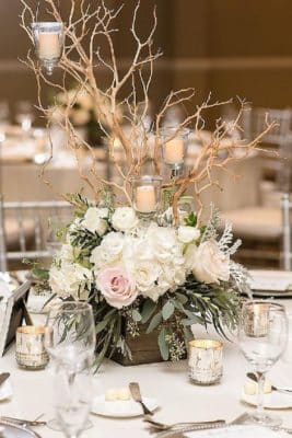 centros de mesa con plantas para bodas