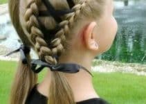 un espiral, 3 trenzados y peinados de niñas con cintas