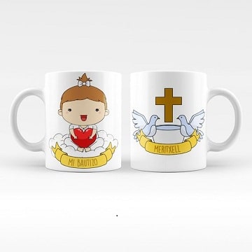 diseño de tazas de recuerdo para bautizo