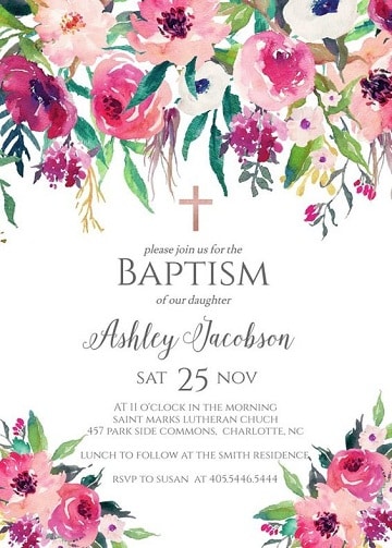 invitaciones de bautizo para imprimir niña