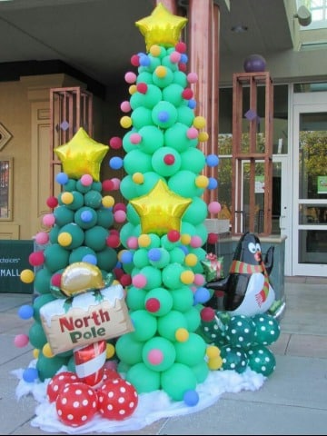 como hacer decoracion navideña con globos