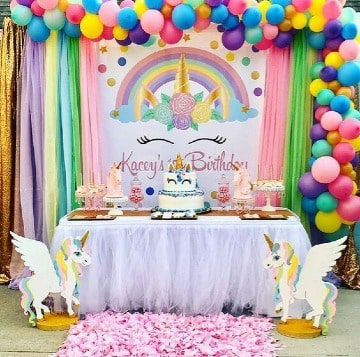 original decoracion de cumpleaños de unicornio